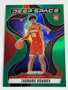 2024-25 Panini Prizm - Deep Space Zaccharie Risacher #8 Green Prizm (RC) - Picture 1 of 2