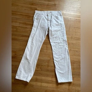 Levi’s 501 Men 36 x 34 White Straight-Leg Jeans Button Front - Picture 1 of 15