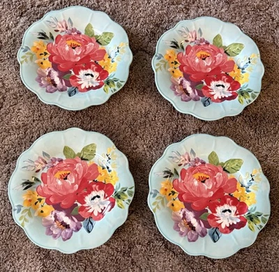 4 Of The Pioneer Woman Sweet Romance Blossoms Ceramic 8.7" Salad Plates - Image 1 of 3