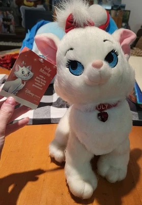 Peluche vintage Disney Store Aristocats Marie julio gema roja piedra de nacimiento gato con etiqueta Foto 1 de 4