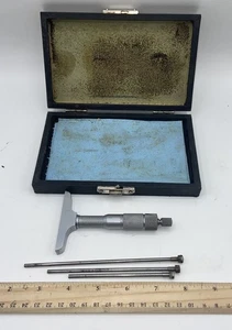 PROTO Depth Micrometer Set 0-3” With 3 Rods and Case Made in USA - Picture 1 of 17