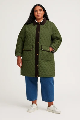 Barbour Tulip Corduroy Trim Quilted Jacket Plus Size MSRP$465 CHIC & COMFORTABLE - Image 1 of 4