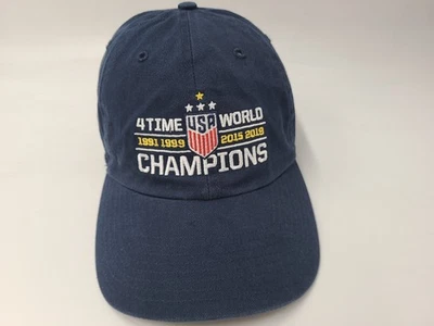 USA Mujeres Fútbol Selección Nacional 4 veces Campeones de la Copa Mundial 47 Gorra USWNT Azul Foto 1 de 4