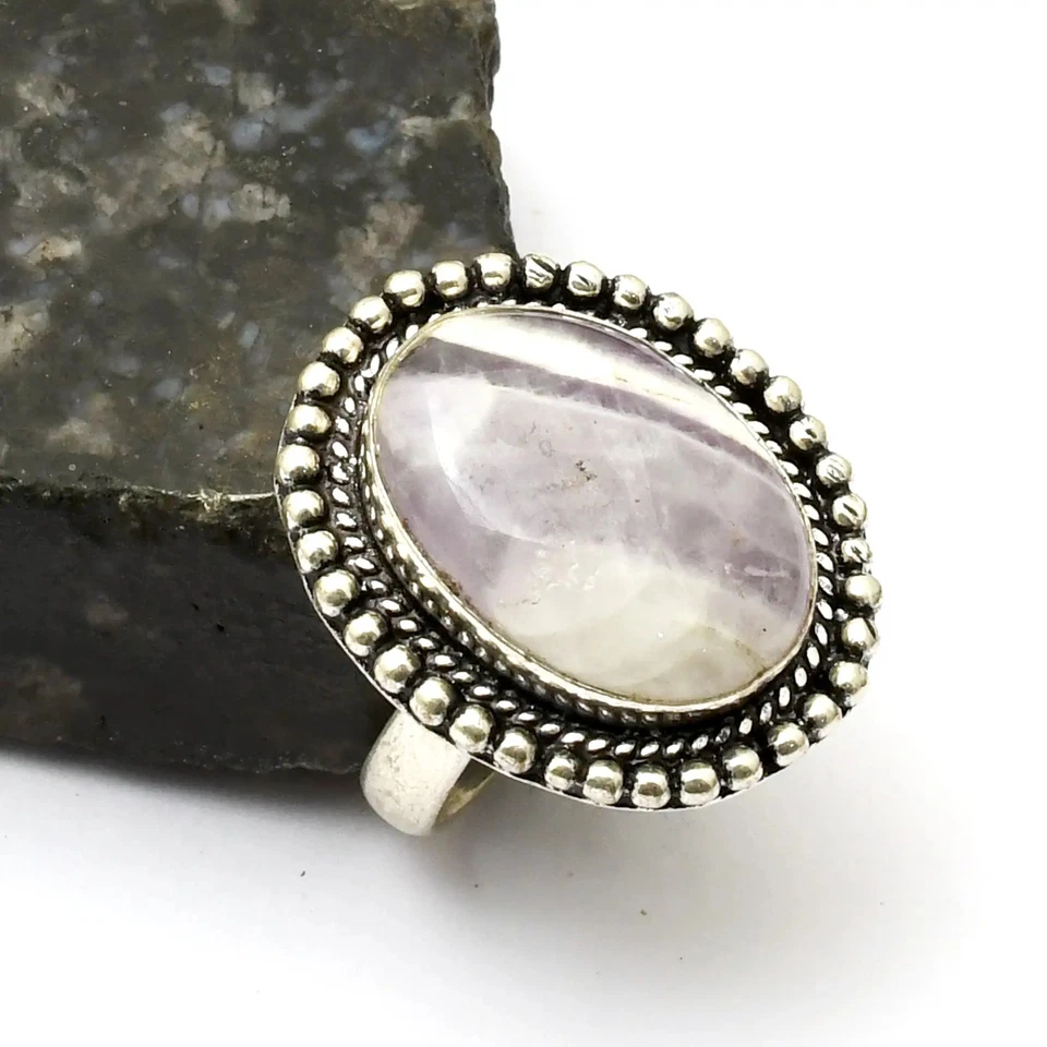 Аметист драгоценный камень ручной работы кольцо ювелирных изделий подарок на Рождество США размер-8,5 AR 30174 - Изображение 1 из 1