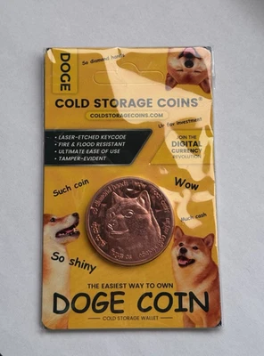 Cartera de almacenamiento en frío Dogecoin redonda de cobre de 1 oz .999 redonda de cobre (nueva) Foto 1 de 4