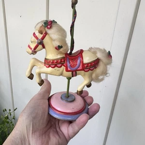 Figura de Navidad de pie caballo carrusel Kurt S Adler 1983 de colección ¡se mueve hacia arriba hacia abajo! - Imagen 1 de 13