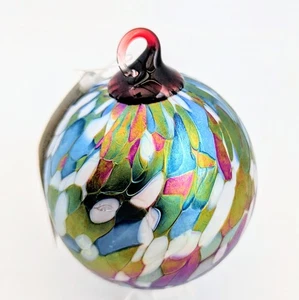 Glass Eye Studio Hand Blown Iridescent Confetti Ornament 3" - Picture 1 of 8