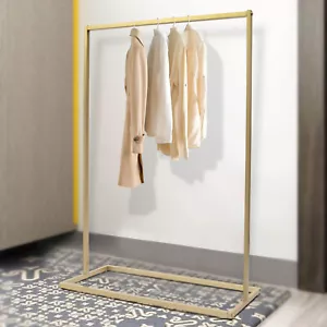 Retro Garment Dress Hanging Display Stand Metal Clothes Rack Clothes Hanger Gold - Picture 1 of 9