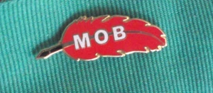 Pin masónico orden masónica de baño hoja pluma MOB - Imagen 1 de 3