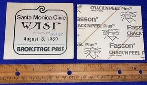 UNUSED 1989 WASP W.A.S.P (Blackie Lawless) CONCERT BACKSTAGE PASS Santa Monica - Picture 1 of 1