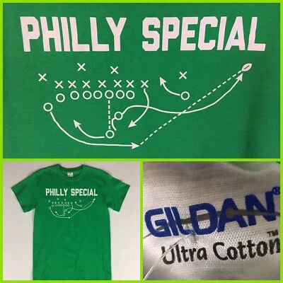 男式 Philadelphia Eagles NICK FOLES 超级碗 LII Philly 特别绿色 T 恤 — 第 1/4 张图片