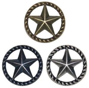 Thin RopeStar Drawer Pull Cabinet Knob Western Southwest Decor Texas Ranger Star - Picture 1 of 3