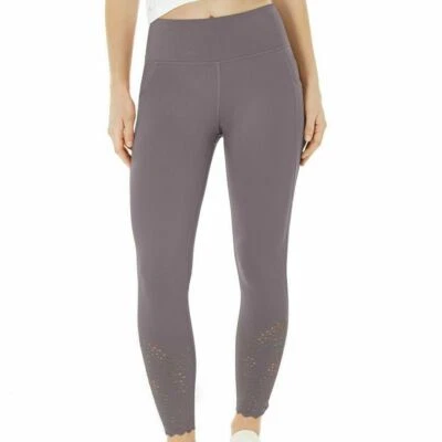 Ideology Women Leggings Perforated Ankle Violet Stone 100076465MS Sz XL - Image 1 of 4