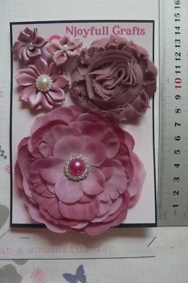 Ciruela, camafeo rosa mezcla tela organza terciopelo satinado 20-90 mm - 5 paquetes K1 o D1 NJC Foto 1 de 4