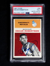 OSCAR ROBERTSON PSA 3 VG 1961 FLEER SIGNED ROOKIE CARD #36 PSA/DNA AUTOGRAPH HOF