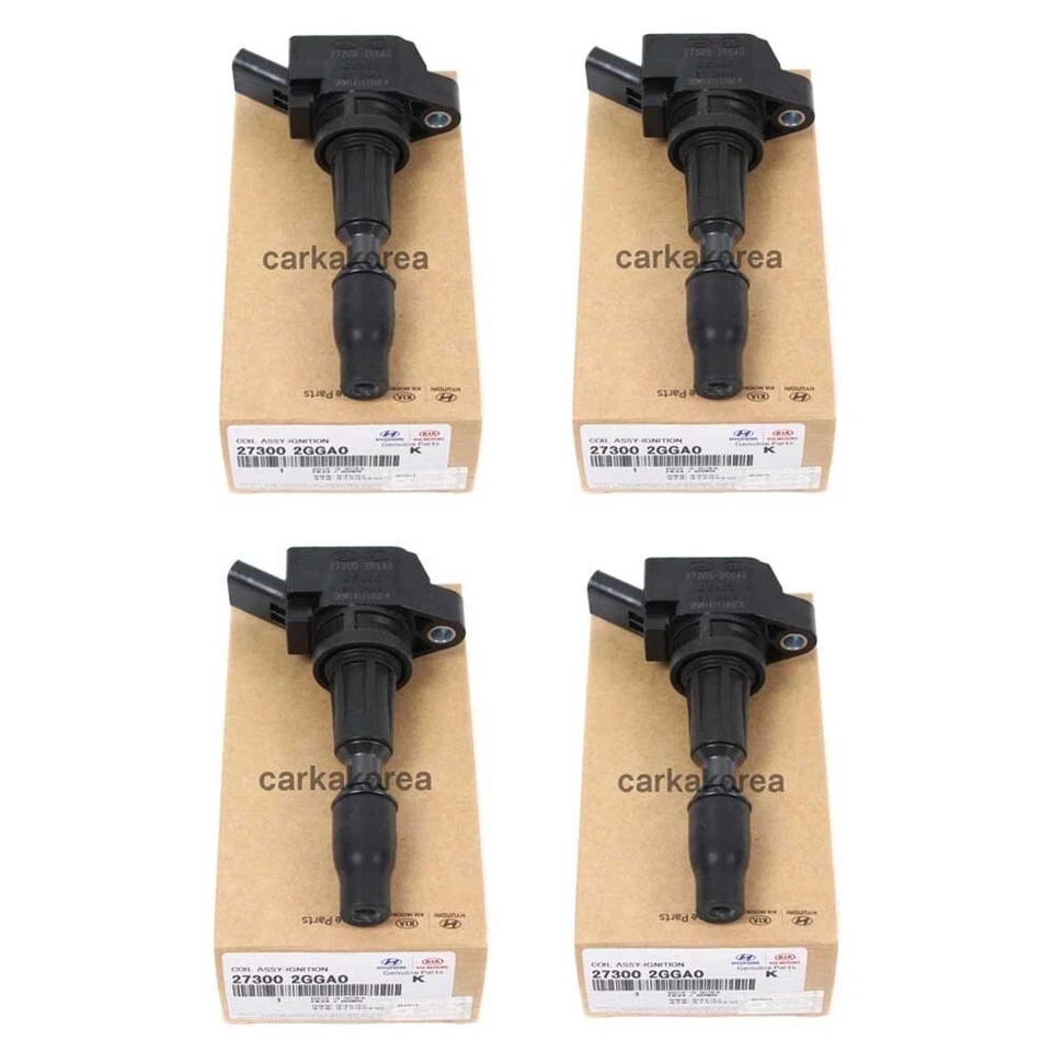 Genuine 273002GGA0 Engine Ignition Coil 4Pcs For Genesis Hyundai Kia 2.0L 2.4L — 第 1/4 张图片