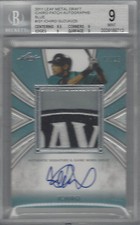 ICHIRO 2011 LEAF METAL DRAFT PATCH AUTOGRAPHS BLUE 3/25 #IS-1 BGS 9/AU 10