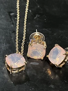 Rose Topaz Necklace W/ Matching Earrings, New In Pkg., Nice Gift! - Picture 1 of 9