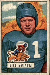 1951 Bowman Football Card #132 Bill Swiacki - EX