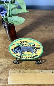 MASAI MARA KENYA, AFRICA 3” DIAMETER PATCH FEATURING WILDEBEEST/GNU - Picture 1 of 3
