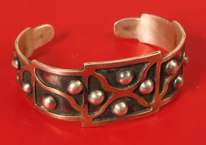 FABULOUS VINTAGE STERLING SILVER MODERNIST BEADED DESIGN MEXICO BRACELET FINE !! - Picture 1 of 3