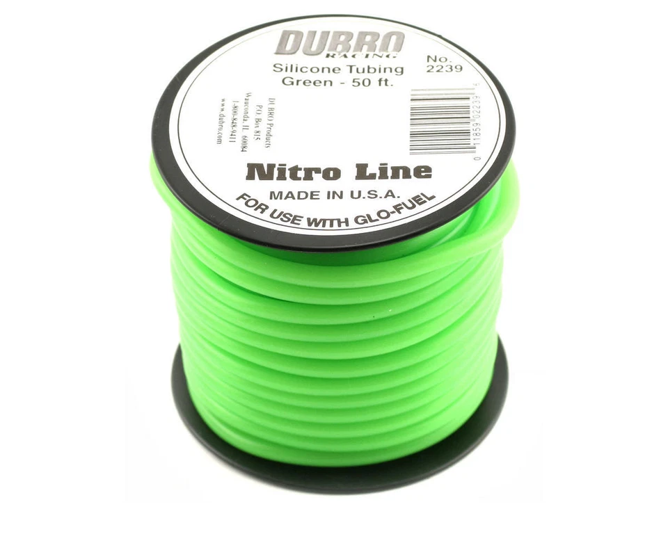 DuBro "Nitro Line" Silicone Fuel Tubing (Green) (50') [DUB2239] - Image 1 of 1