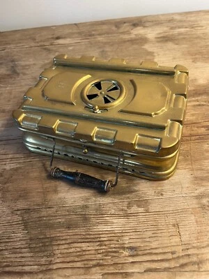 Chaufferette Voyage Ancienne Girodon Montet Lyon-Métal Laiton  - Photo 1/4