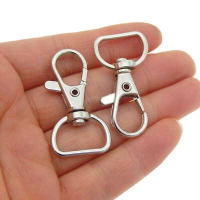 10 pcs Metal Lobster Clasps Swivel Trigger Clips Silver Keychain DIY Snap Hooks - Image 1 of 4
