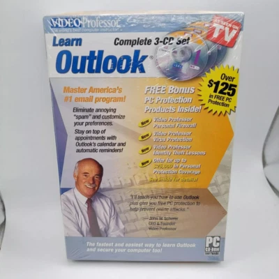 Video Professor Learn Outlook Complete 3-CD Set John W Scherer P036PS - New - Image 1 of 2