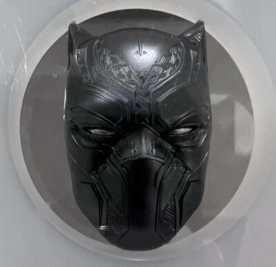 2021 FIJI 2 Oz SILVER $5 COIN MARVEL BLACK PANTHER MASK NGC MS70 Antiqued COA - Image 1 of 4