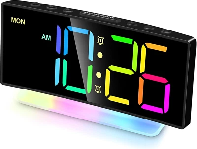 Extra Loud Alarm Clock for Heavy Sleepers Adults,Teens,Kids,Rainbow Clock for Be - Image 1 of 4