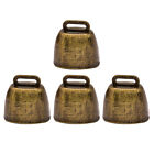 4pcs Metal Cowbell with Handle Loud Bronze Bell for Cattle Farm-IR