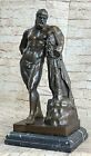 Greek Mythology Nude Bronze Farnese Hercules Signed Glycon Hot Cast Home Deal