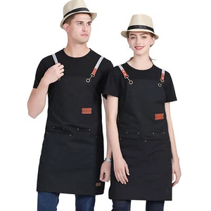 1pc Unisex Chef Adjustable Cooking Apron with Pockets For Kitchen Restaurant