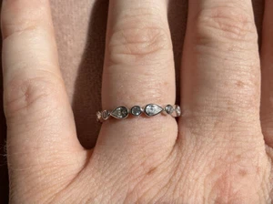 1.82 Carat Lab Created Diamond Petal Ring With Platinum Plated 925 Size L - Picture 1 of 6