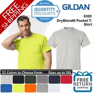 🔥 Gildan Men Dryblend Pocket Short Sleeve Classic Fit T-shirt Up To 3XL 8300 - Picture 1 of 34
