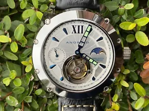 ANDROID VIRTUOSO TOURBILLION MOON-PHASE GMT TUNGSTEN L.E. #239/500 WATCH AD3310 - Picture 1 of 14