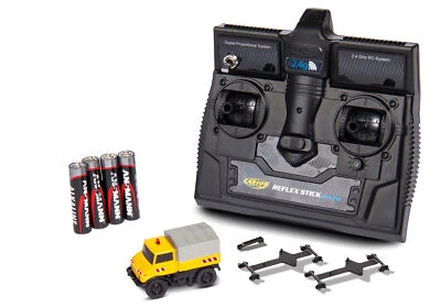 Carson RC MB Unimog Zweigefahrzeug 2,4Ghz 100% 1/87 H0 RTR mit Schienen Adapter - Bild 1 von 4