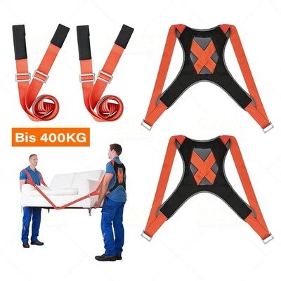 4TLG. Tragegurte Umzug Möbel Shoulder Dolly Set 400 KG Tragehilfe Möbeltransport - Bild 1 von 4