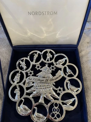 Trivet THE TWELVE DAYS OF CHRISTMAS SILVER PLATED 9 Inches Across Holidays - Image 1 of 4