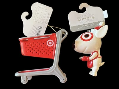 Wondershop Target Shopping Cart & Bullseye Christmas Tree Ornaments NEW 2025