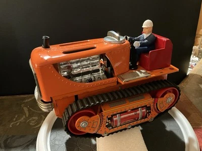 Tractor de pistón iluminado a batería Nomura de colección años 50 Japón Foto 1 de 4