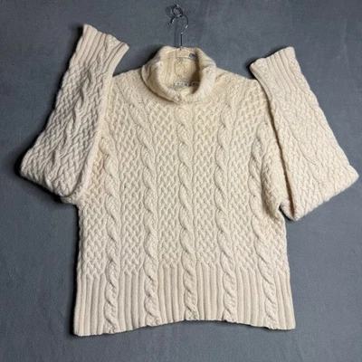 Suéter TSE Cachemira Tejido Cuello Alto Crema Beige Talla M Foto 1 de 4