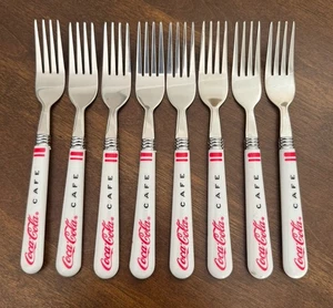 "8 tenedores de cena vintage Gibson Coca Cola café cubiertos de acero inoxidable cubiertos de 8""" - Imagen 1 de 8