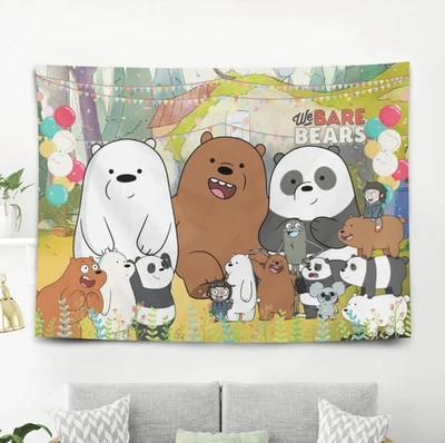 Tapiz colgante de pared We Bare Bears dormitorio dormitorio decoración perfecto regalo de cumpleaños Foto 1 de 4
