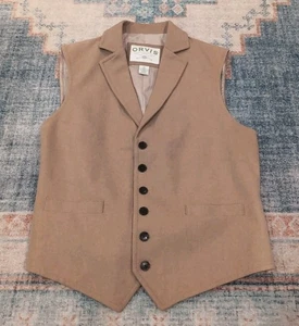 Orvis Mens Brown Beige Camelhair Button Up Vintage Vest Medium - Picture 1 of 3