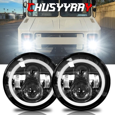 2PCS For chevrolet P10 P20 P30 Van 7"inch Round LED Headlights Hi-Low Beam w/DRL - Image 1 of 4