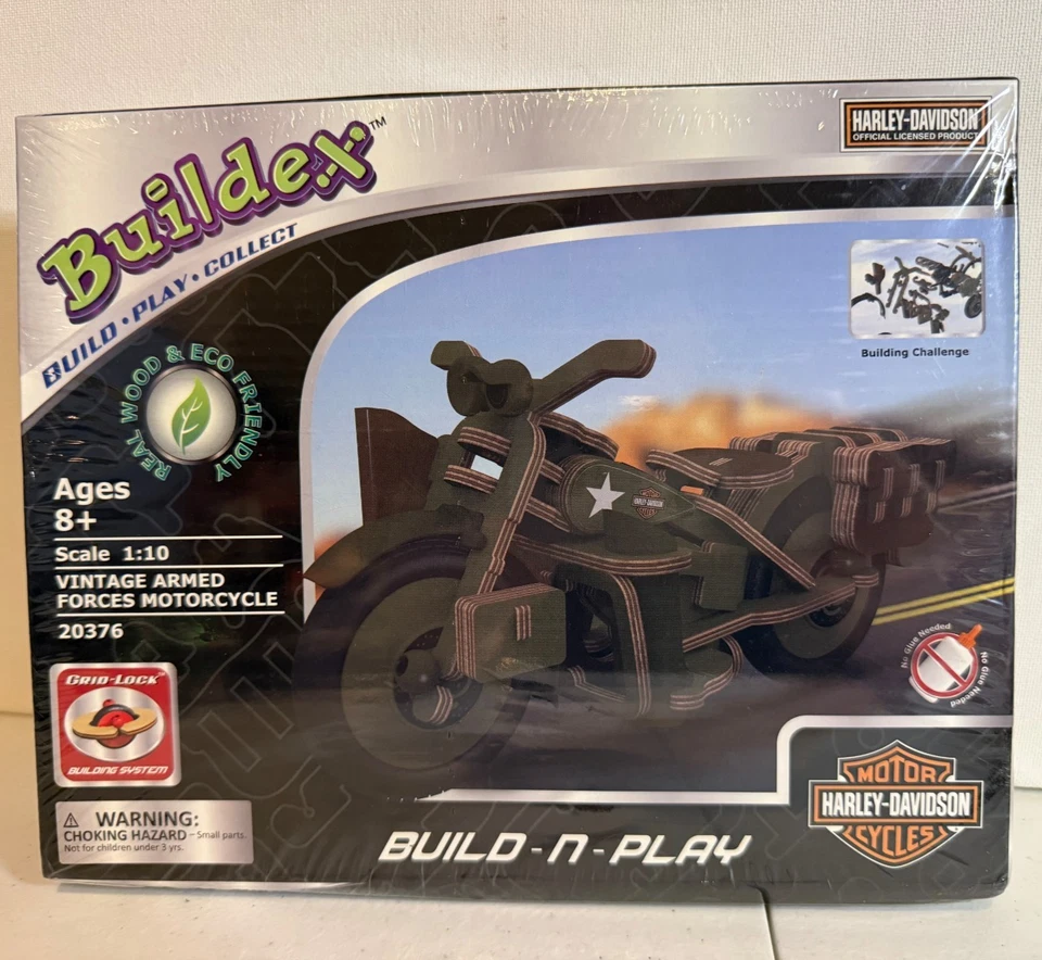 BUILDEX Harley Davidson Vintage Fuerzas Armadas Motocicleta Kit 20376 Nuevo Foto 1 de 4