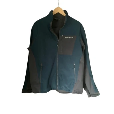 Eddie Bauer Mens Blue Gray Soft Shell Layer Jacket Size L - Image 1 of 4