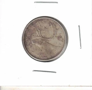 1964 Canada Queen Elizabeth II Caribou Silver 25 cent quarter coin 80% .800 pure - Picture 1 of 2